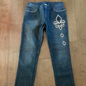 NWOT Boston Proper Fleur de Lis Studded Jeans